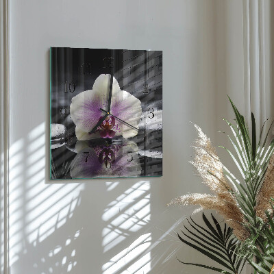 Square wall clock Orchid