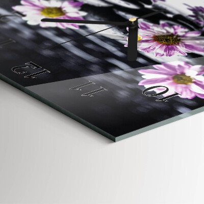 Square wall clock Flowers