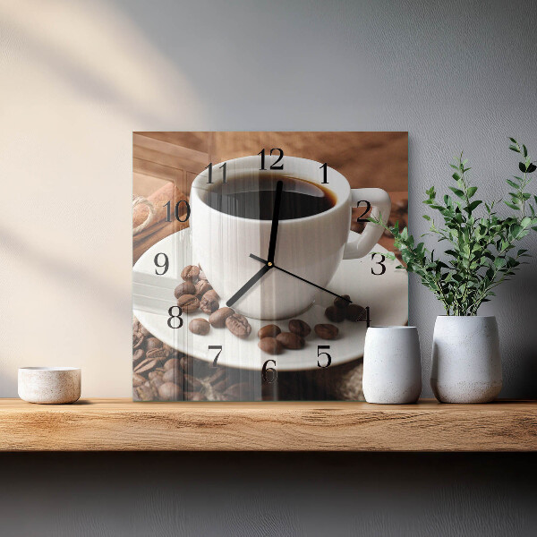 Square wall clock Coffee