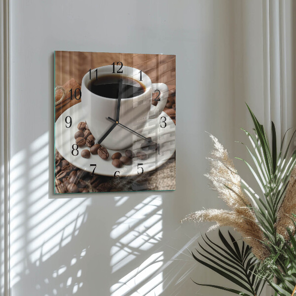 Square wall clock Coffee