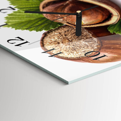 Square wall clock Hazelnuts