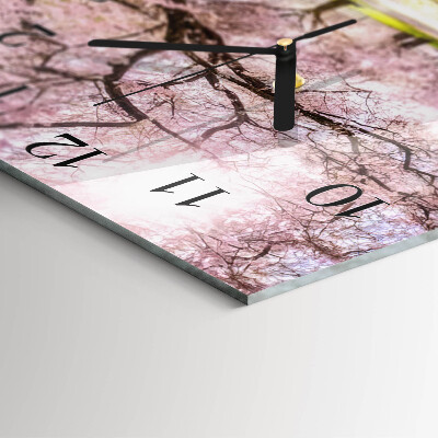 Square wall clock Cherry Trees