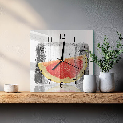 Square wall clock Grapefruit Ice Cream