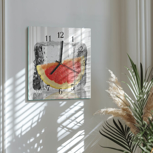 Square wall clock Grapefruit Ice Cream