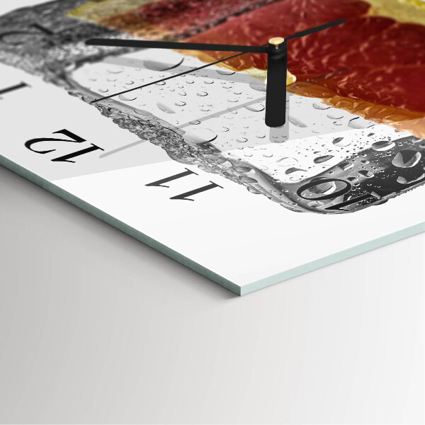 Square wall clock Grapefruit Ice Cream