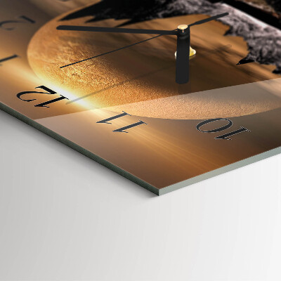 Square wall clock Mountains