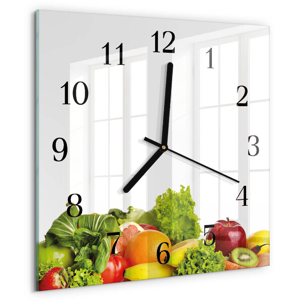 Square wall clock Vegetables