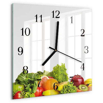 Square wall clock Vegetables