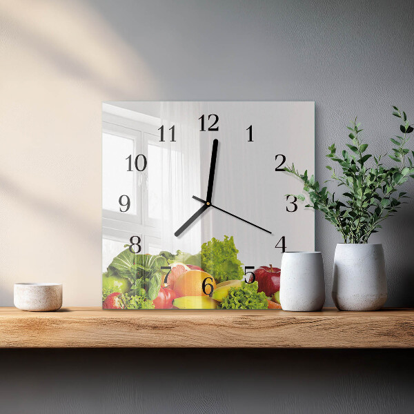 Square wall clock Vegetables