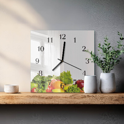 Square wall clock Vegetables