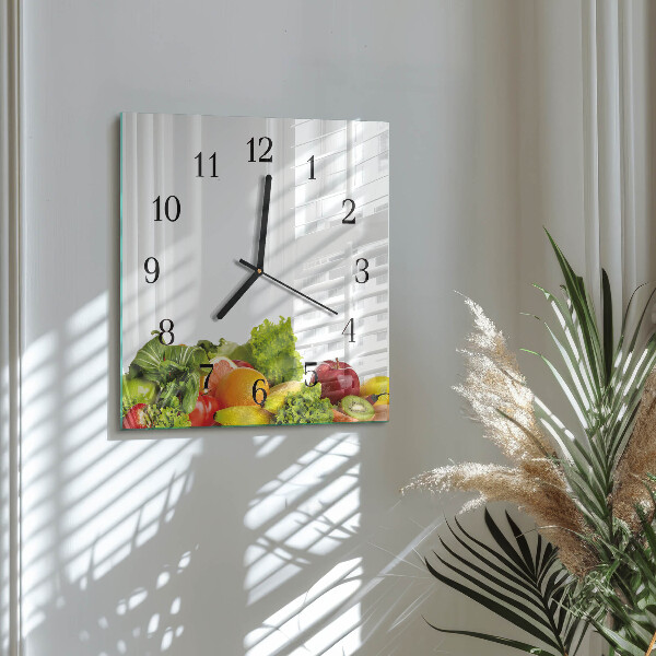 Square wall clock Vegetables