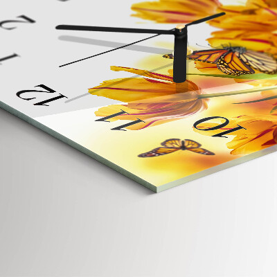 Square wall clock Tulips