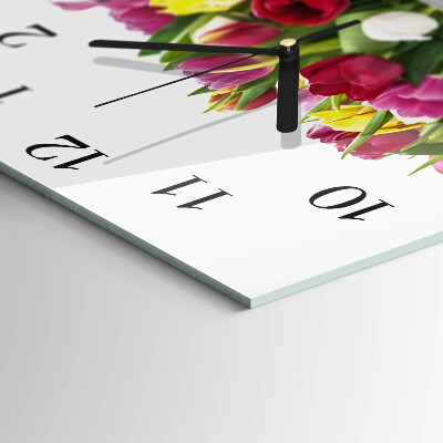 Square wall clock Tulips