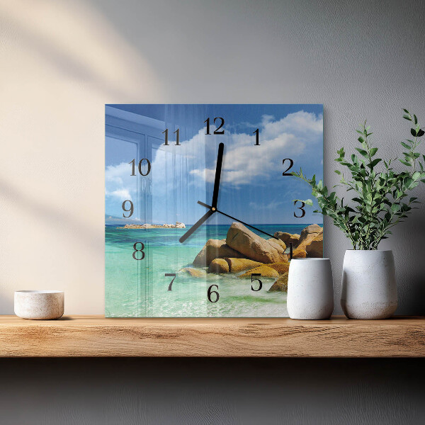 Square wall clock Sea
