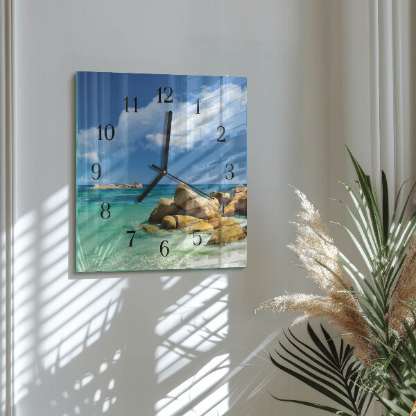 Square wall clock Sea