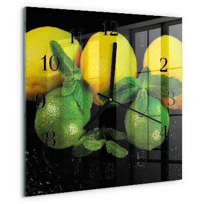 Square wall clock Lemons