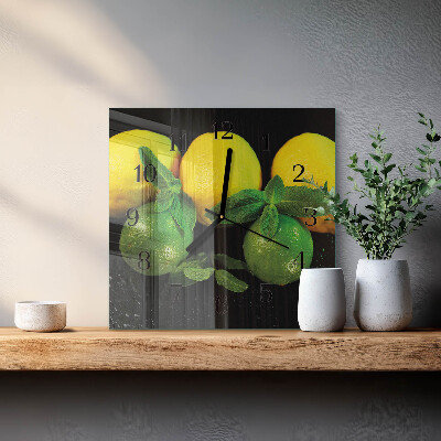 Square wall clock Lemons
