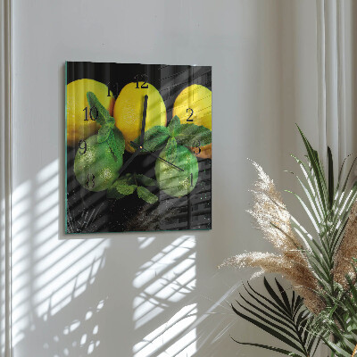 Square wall clock Lemons