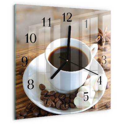 Square wall clock Coffee