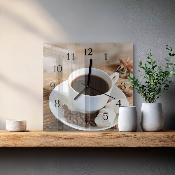 Square wall clock Coffee