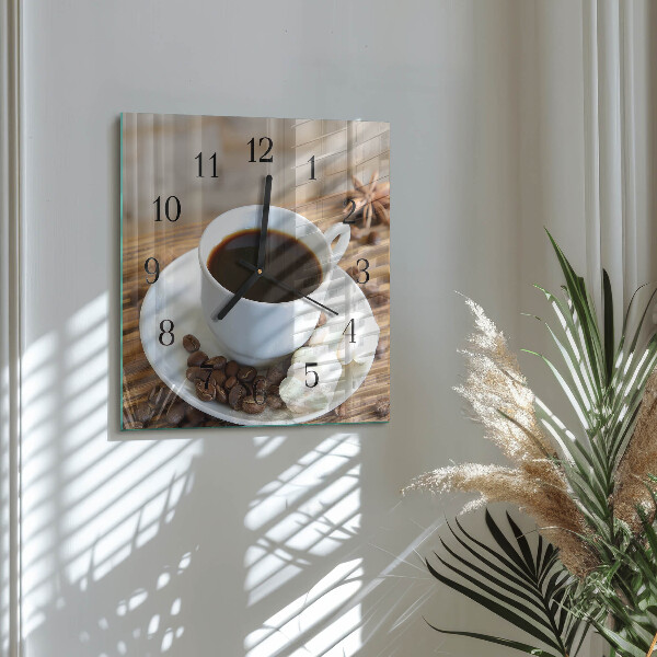 Square wall clock Coffee