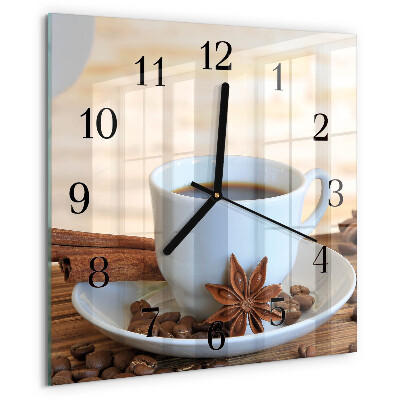 Square wall clock Coffee