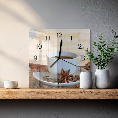 Square wall clock Coffee