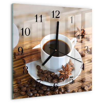 Square wall clock Coffee