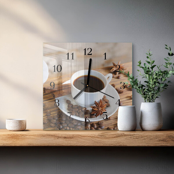 Square wall clock Coffee