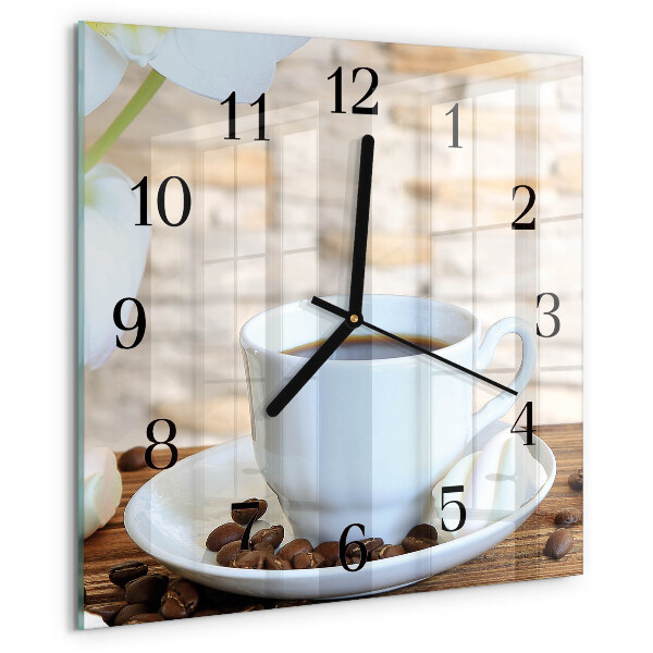 Square wall clock Coffee