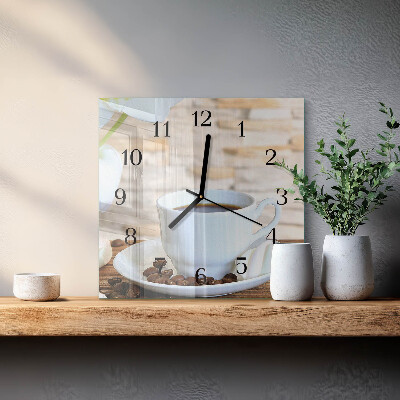 Square wall clock Coffee