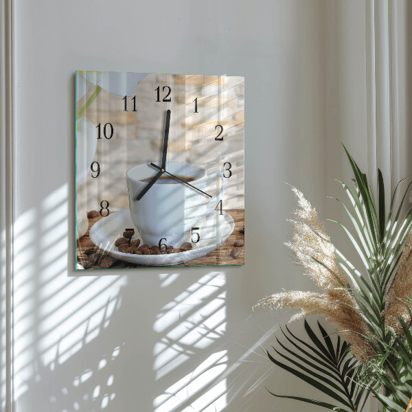 Square wall clock Coffee