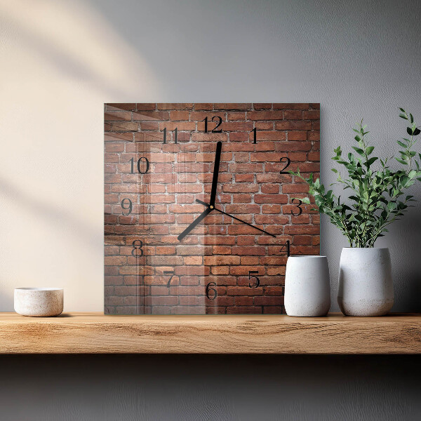 Square wall clock Brick