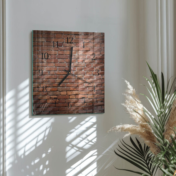 Square wall clock Brick