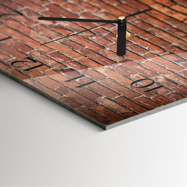 Square wall clock Brick