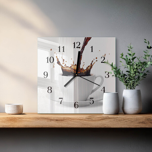 Square wall clock Coffee