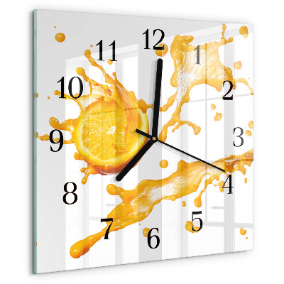 Square wall clock Orange juice