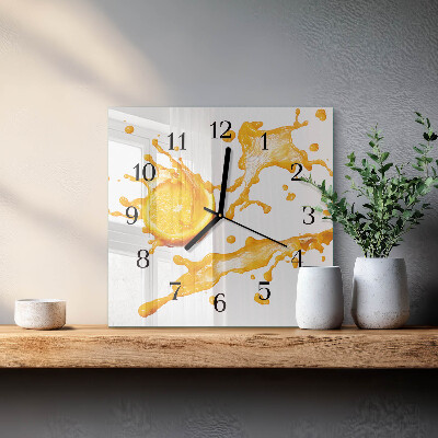 Square wall clock Orange juice