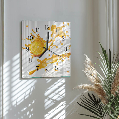 Square wall clock Orange juice