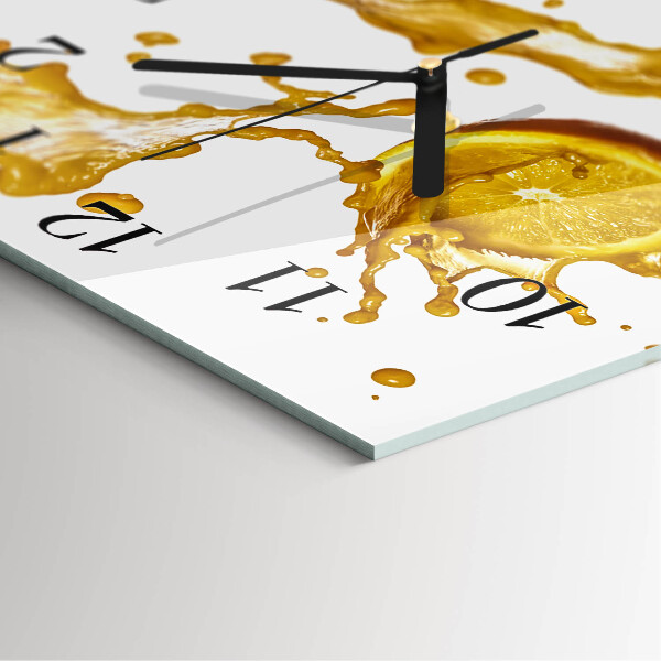 Square wall clock Orange juice