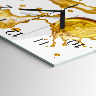 Square wall clock Orange juice