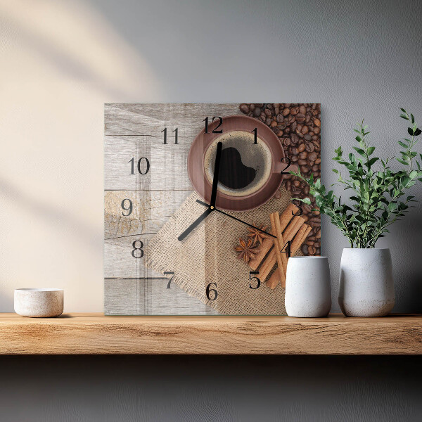 Square wall clock Coffee Beans