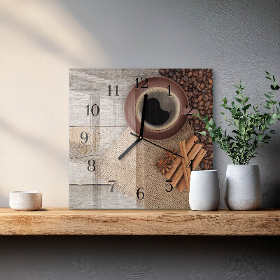 Square wall clock Coffee Beans