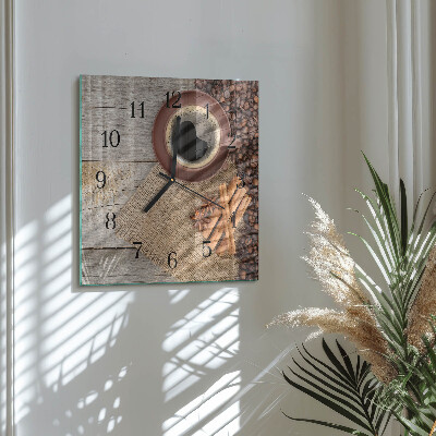 Square wall clock Coffee Beans