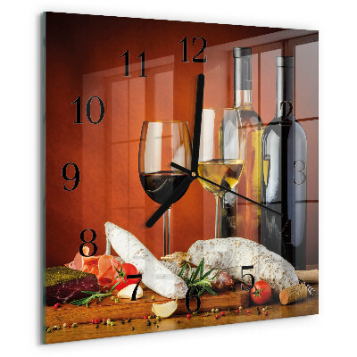 Square wall clock Wine