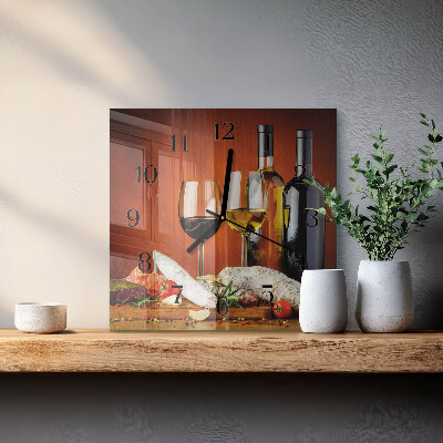 Square wall clock Wine