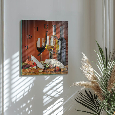 Square wall clock Wine