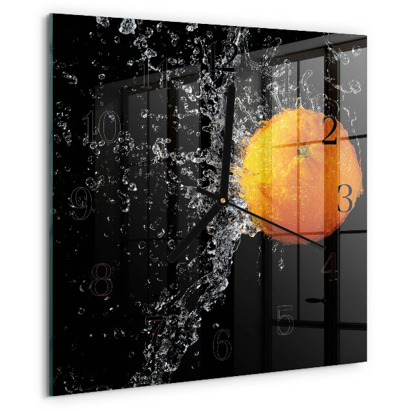 Square wall clock Orange