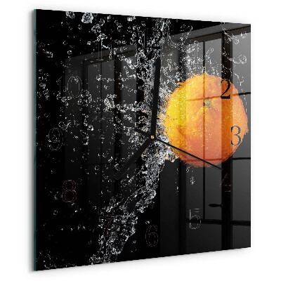 Square wall clock Orange