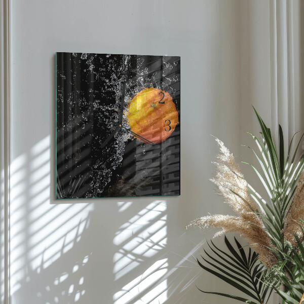 Square wall clock Orange